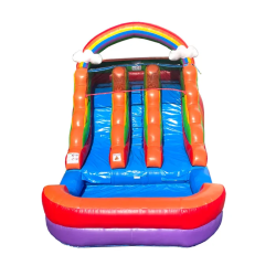 12 Double Lane Water Slide 1763853661 12' Double Lane Rainbow Water Slide